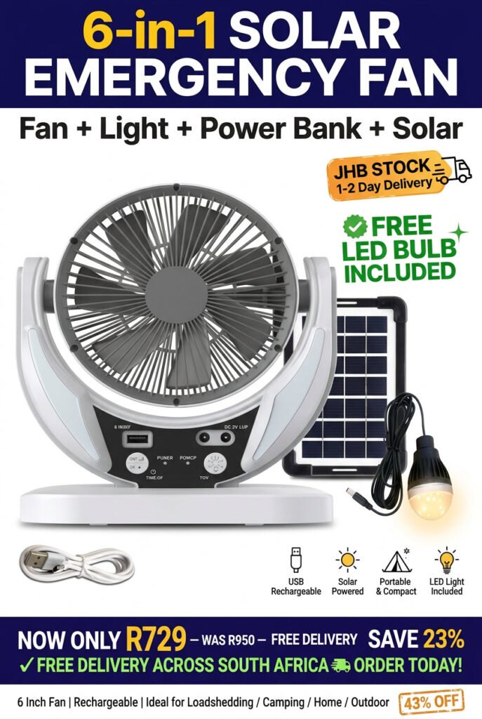 6-in-1 Solar Fan